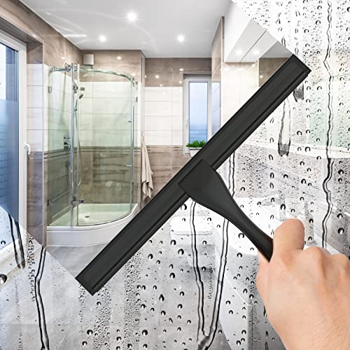 All Purpose Stainless Steel Shower Squeegee for Shower Doors with 2 Adhesive Hooks