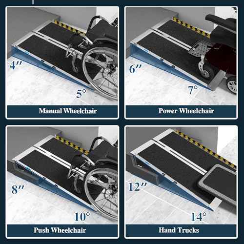 Portable Foldable Aluminum Wheelchair Ramp 4FT