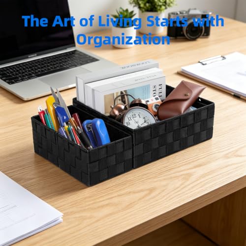 Woven Storage Basket Small Baskets for Organizing (4 Count)