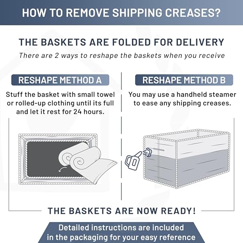 11.8"x8"x4.5” Storage Baskets for Shelves 3 Pack (3 Count)
