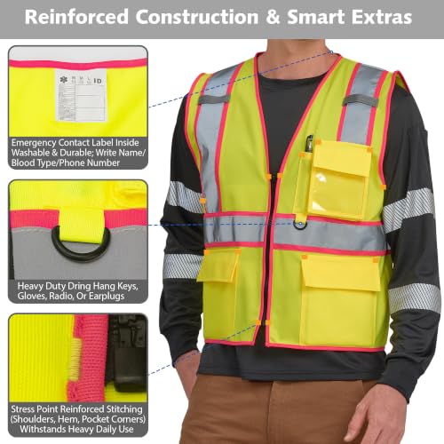 Pink High Visibility Vest Custom Logo