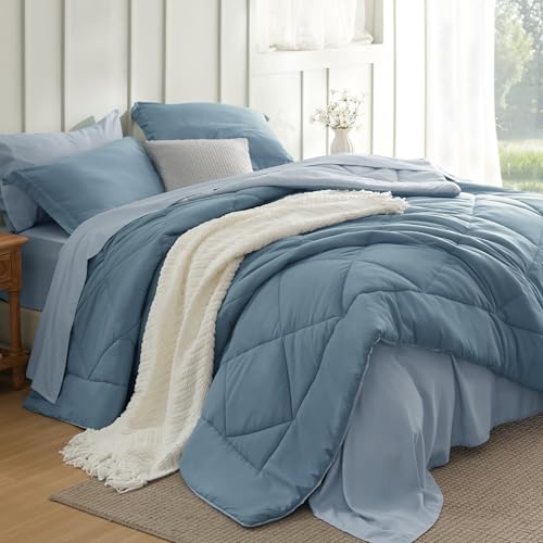 Twin Grayish Blue Comforter Set