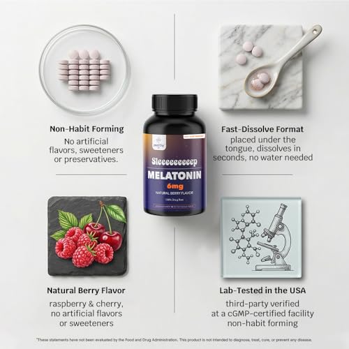 Melatonin Fast Dissolve 6mg Tablets (100 Count)