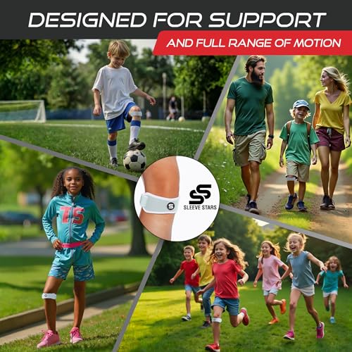 Sleeve Stars Swedish Brand Patellar Tendon Support Strap for Women & Men Effective Osgood Schlatter Knee Brace Youth & Kids Knee Brace with 3 Adjustable Length fits 7"