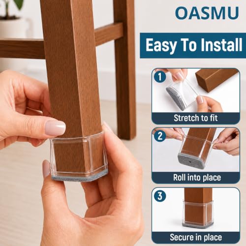 32 Pcs Chair Leg Floor Protectors for Hardwood Floors Square M