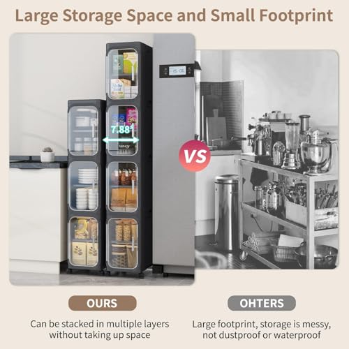 2 Tier Slim Bathroom Storage Cabinet
