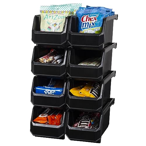Medium Stackable Plastic Storage Bins (8 Count)