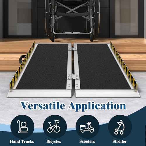 Portable Foldable Aluminum Wheelchair Ramp 4FT