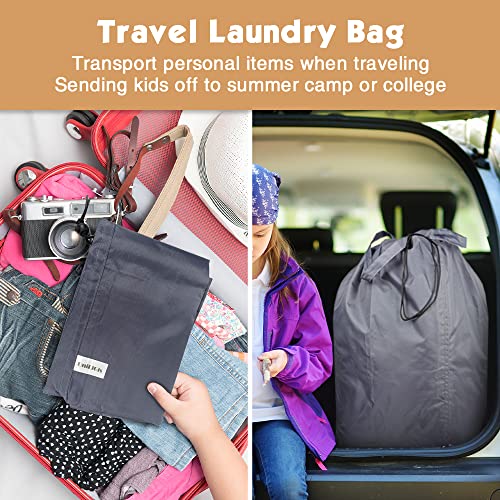 Washable Travel Laundry Bag with Handles and Drawstring (2 Count)