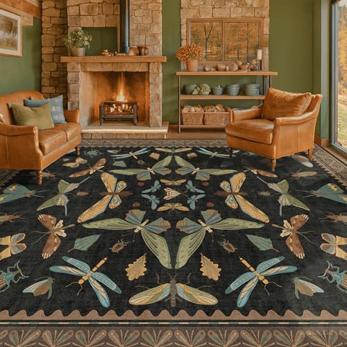 Big Black Area Rug for Living Room (140 Sq Ft)