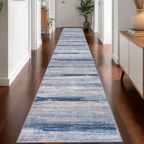Modern Abstract Washable Long Rug Runner 2.6x18 Hallway Rug Runner Non (46.8 Sq Ft)