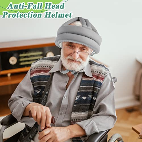 1 Pcs Anti Fall Elder Head Safety Helmet for Adults Special Needs Thick Soft Protective Hat Adjustable Seniors Fall Prevention Head Protection Cap Elderly Helmet for Injury Protection