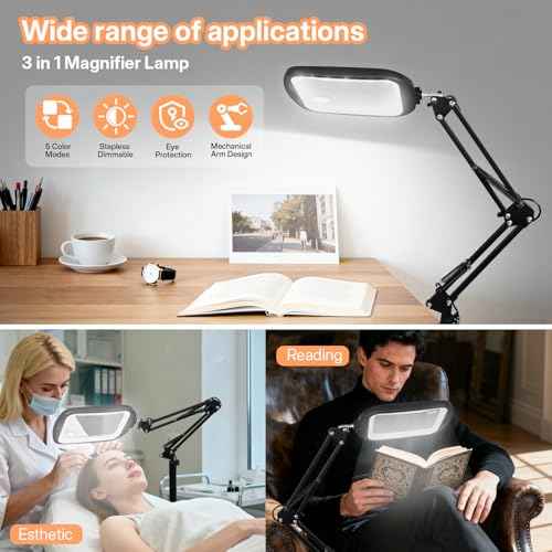 30X 10X Extra Large Floor Magnifying Glass with Light and Stand