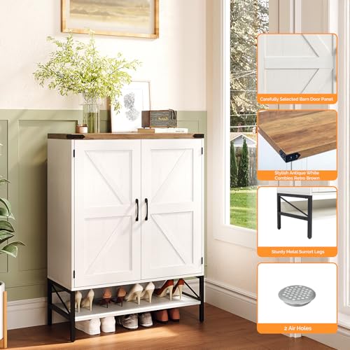 Farmhouse Shoe Cabinet for Entryway