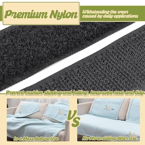 4.3 Inch x 32.8 Feet Heavy Duty Hook and Loop Tape Strips with Adhesive Cushion Grip to Prevent Sliding Keep Couch Cushions Mattress from Sliding (32.8333 Foot)