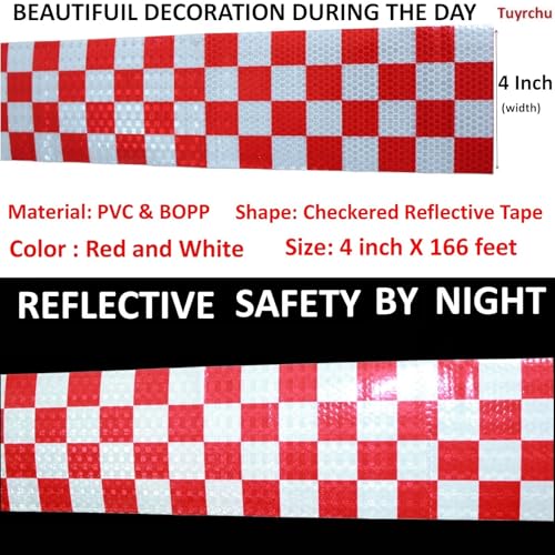 Reflective Tape Red and White 4 inch X 166 feet