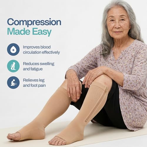 Open Toe Zipper Compression Socks for Men & Women