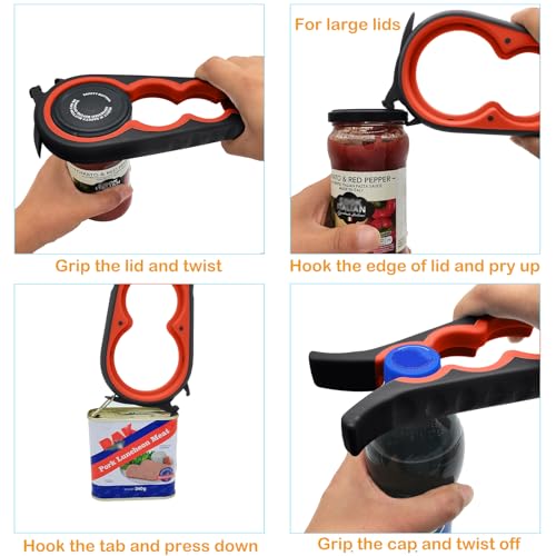 Jar Opener & Bottle Opener for Seniors with Arthritis (4 Count)