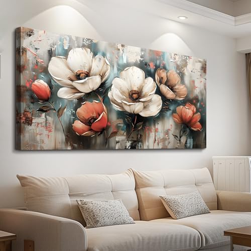 Canvas Decor For Living Room Large Wall Art For Office Bedroom Decorations Flowers Landscape Paintings Boho Pictures Artwork Aesthetic Posters Ready To Hang Home Decor 30x60 In