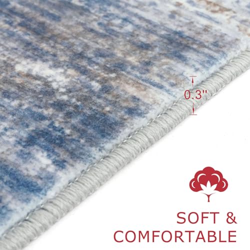 Modern Abstract Washable Rug Runner 2x7 Hallway Runner Rug Non