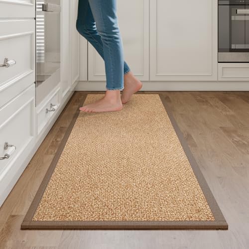 Kitchen Rugs Kitchen Mats for Floor Non Slip Washable Brown 17" x47