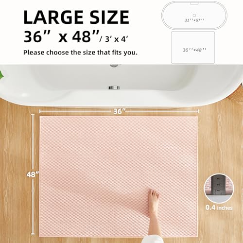 Large Bathroom Rugs Non Slip Washable Bath Rugs Super Absorbent Bathroom Rug Thin Quick Dry Low Pile Bath Mats