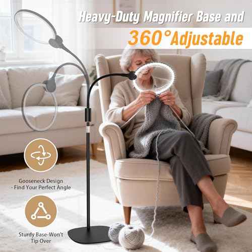 Extra Large Floor Magnifying Glass with Light and Stand