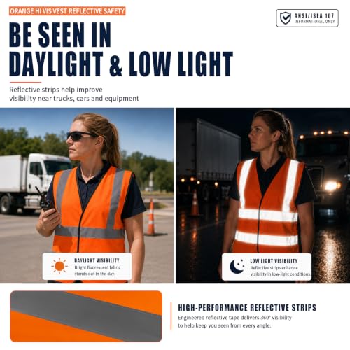 10 14 Year Orange Kids reflective vest