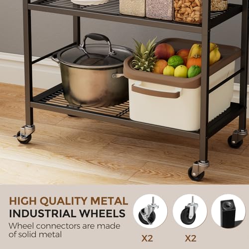 3 Tier Metal Storage Rack with Industrial Wheels