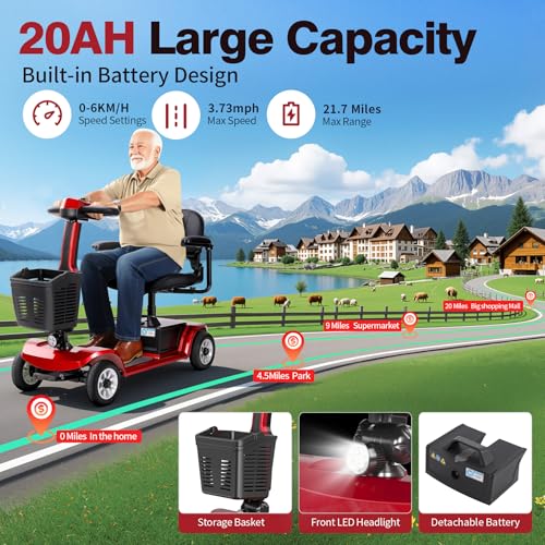 22mi Electric Mobility Scooter for Adults & Seniors