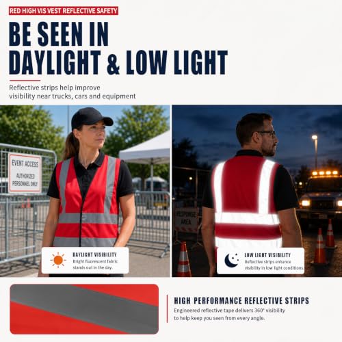 red safety vest 4xl 5xl