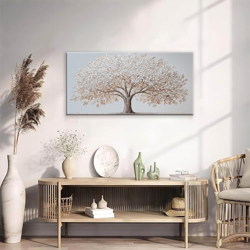 White Tree Wall Art Wall Art Decor 20"X40" Minimalist Wall Art For Bedroom