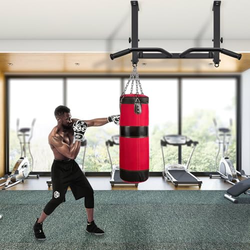 24" Height Adjustable Pull Up Bar Ceiling Mount Chin Up Bar