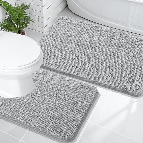 Chenille Bathroom Rugs Mats Set 2 Piece (5 Count)