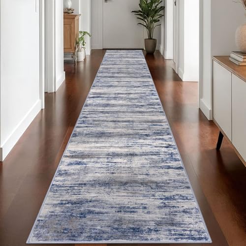 Modern Abstract Washable Rug Runner 2.6x16 Hallway Rug Runner Non