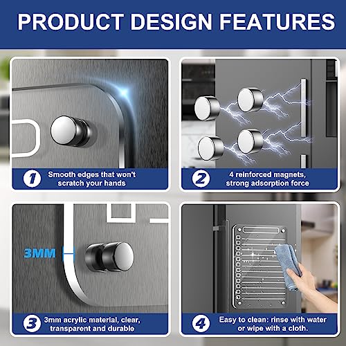 2 Pcs Acrylic Magnetic Dry Erase Board for Fridge