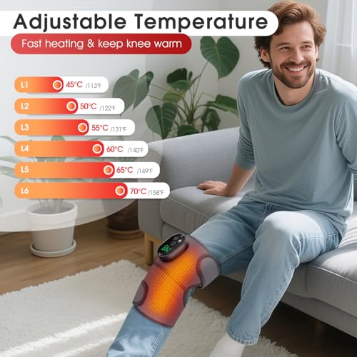 Cordless Heated Knee Massager with Vibration