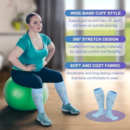Wide Calf Compression Socks for Women Men Plus Size 15
