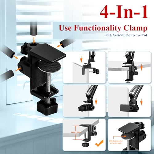 12X 30X Square Magnifying Glass with Light and Clamp