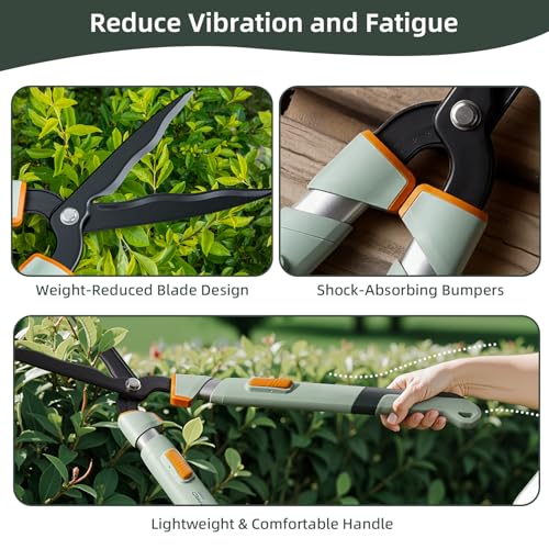 Extendable Hedge Shears Lightweight Ultra Sharp Blade for Bushes
