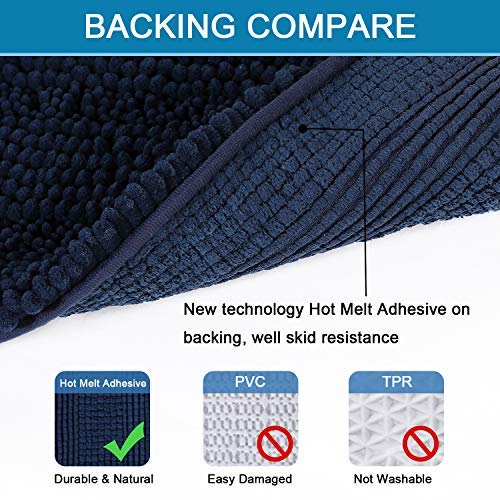 Bathroom Rugs Bath Rug Set 2 Piece Bathroom Contour Rug Toilet Mat Sets Non Slip Contour Bath Rug Ultra Thick Water Absorbent Striped Bath Mats Washable