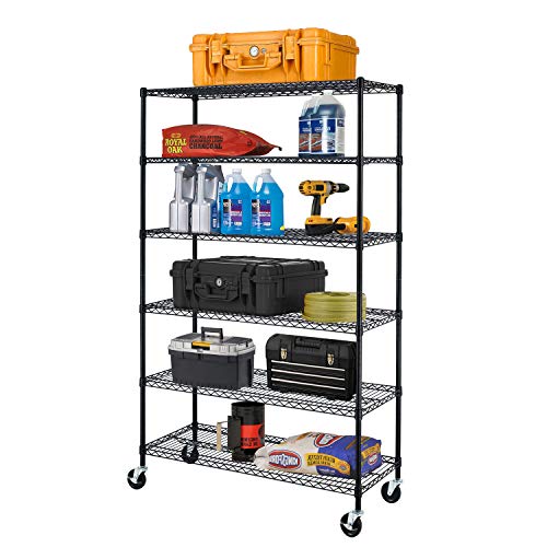 6 Tier Wire Shelf with Wheels