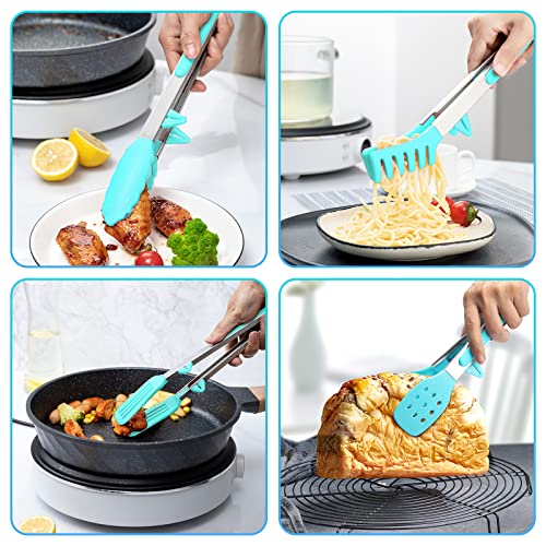 5 Pack Kitchen Tongs for Cooking with Silicone Tip (5 Count)