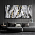 Black and Gold Abstract Wall Art