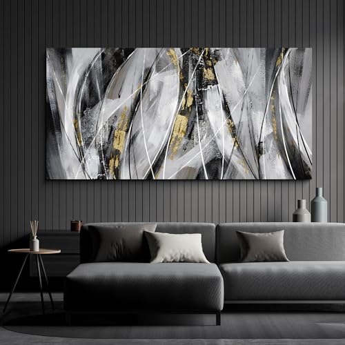 Black and Gold Abstract Wall Art