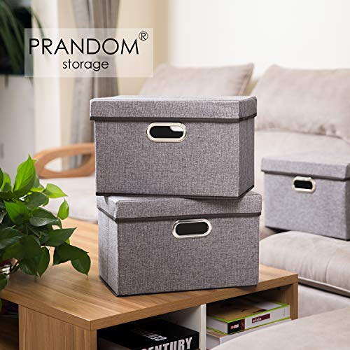 Foldable Storage Boxes with Lids [3 (3 Count)