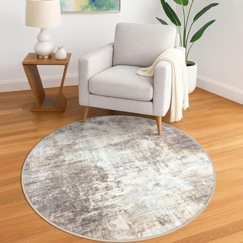 Round Area Rug 5 Ft Circle Entryway Rugs Round Washable Door Mat Indoor Entrance (25 Count)