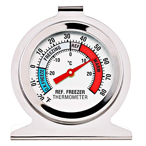 4 Pack Refrigerator Freezer Thermometer Large Dial Analog Thermometer (4 Count)