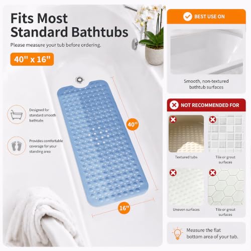 Non Slip Bath Mat for Tub 40x16