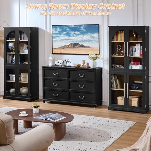 72" Tall Bookshelf with 4 Glass Doors (2 Count)